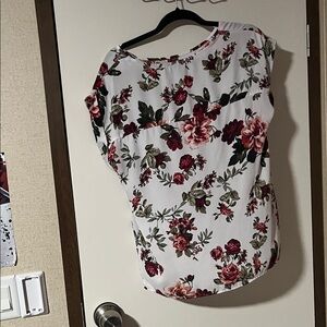 Forever 21 Floral Blouse - White and Red